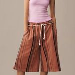 New Pilcro by Anthropologie Cropped wide Leg jean Shorts Size Xs Pink Photo 0