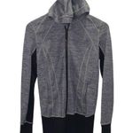 Lululemon Athletica Womens Daily Practice Zip Up Hooded Jacket Gray Black Size 8 Photo 1