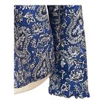 Tara Jarmon Blue Silk Floral Print Collared Button Down Ruffle Cuff Blouse S Photo 4