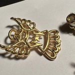 Lot Of 3 Angels Christmas Holiday Brooch Pins Gold Tone Photo 6