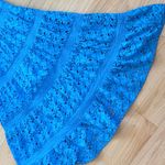 Topshop  Strappy Broderie Maxi Dress With Frill Neck In Blue Size 4 Photo 4