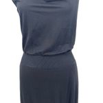 Theory  Draped Mock-Neck Dress Sleeveless Midi Pullover Jersey Black Size‎ XS Photo 2