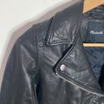 Madewell Washed Leather Motorcycle Jacket in true black size XS Photo 7