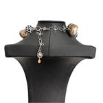 Abra Black and White Polka Dot Mixed Metal Large Nugget Beaded Necklace Multiple Photo 2