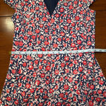 Tory Burch Drop Waistline Fit & Flare Dress Red Blue Floral Mini Size Small Photo 9
