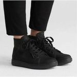Eileen Fisher Game 2 Black Tumbled Nubuck Leather High Top Sneaker 7 Photo 0