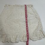 Lovers + Friends Cream Eyelet Ruffle Hem Mini Skirt Size M Photo 6