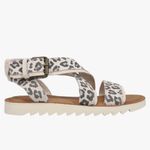 Toms Sandals Sidney Tread Size 8 Snow Leopard Ankle Strap Casual Ortholite NEW Photo 1