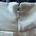 Carmen Marc Valvo Ivory Silky Satin Pleated High Rise Wide Leg Pants Size 2 Photo 4