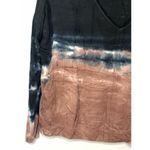 Versona Women's Tie-Dye Pullover V-Neck Long Sleeve Top Black Brown Size Medium Photo 2