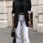 GRLFRND  Devon High Rise Slim Boyfriend Raw Hem Jeans Moon Dance White Size 28 Photo 1