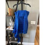 Amur Kayleigh Pleated Satin Mini Dress Cobalt Blue Womens Size 8 Photo 8