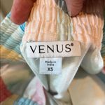 Venus  Shorts Drawstring Waist Pastel Blue Yellow Vintage Red Vertical Stripe New Photo 4