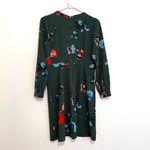 Loft ANN TAYLOR  Floral Breeze Shirt Dress Dark Green Multi Long Sleeve PETITE 2P Photo 11