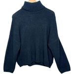 Abercrombie & Fitch  Black Ribbed Chunky Knit Long Sleeve Turtleneck Sweater Sz M Photo 0