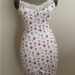 SheIn  White Dress with Red Floral Design Photo 3