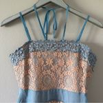 Foxiedox  Light Blue and Tan Floral Lace Dress NEW Photo 2