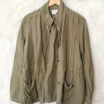 Caslon Olive Green Linen Blend Utility Jacket Photo 0
