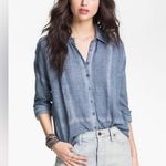 We The Free  Blue Button-Up Shirt size xs Photo 0