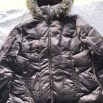 Calvin Klein  Gray Silver Brown Faux Fur Hood Women’s Sz XL Puffer Coat Photo 1
