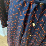 Elizabeth McKay Dress 6 Small Silk Long Sleeve Fall Shirtdress Equestrian Preppy Blue Photo 2