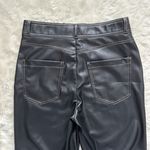 ZARA Pants Faux Leather Straight Leg Contrast Stitching Black S NWT New Photo 7