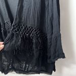 American Eagle  Outfitters Cardigan Womens XS BOHO Fringe Crochet Lace Kimono Photo 1
