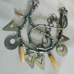 Geometric Shape Charm Belt Vintage Brass Wood Versatile Adjustable Chain Closure Size 36 Photo 8