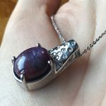 Natural Star Ruby Sterling Silver Necklace Photo 4