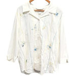 Vintage Plus Size Linen Napa Valley Floral Blouse Size 1X Yellow Photo 0