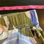 Tahari Linen Wide Leg Pants Medium Floral Leaf Print Elastic Waist Resort Boho Photo 8