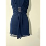 R & M Richards  Navy Blue Halter Top Rhinestone Embellished Size 10 Photo 2