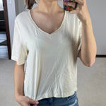 BP : Cream Lace V Neck Tee Photo 0