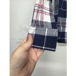 Woolrich  Women’s Large Plaid Flannel Shirt Navy Red White Button Up Long Sleeve Photo 2