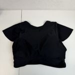 Torrid  0 US L Wireless Flutter Sleeve Bikini Top Swimsuit Swim Black Tie Front Photo 5