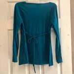 Two Hearts Maternity Women’s Blouse in Turquoise with a Ruffle Design Size Large Blue Photo 1