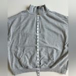 Aerie  Womens Gray Cropped Quarter Zip Long Sleeve Sweatshirt with Pocket Size Sm Photo 5