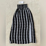 Bobi NWT  maxi skirt 100% cotton black and white pattern smocked waist XS Photo 1