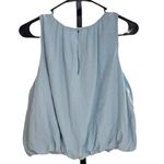 HYFVE ‎ Women’s Size L Sleeveless Bubble Hem Top Light Blue Coastal Pastel NWT Photo 3