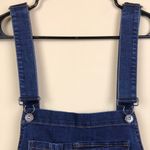 Wax Jean Women’s Distressed Foldover Hem Dark Wash Denim Shortalls Photo 1