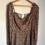 NEW O.P.T. Lenon Floral Midi Dress 8 Brown Photo 4