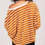 Free People  Caramel Stripe Breton Stripe Pullover Sz M Photo 11