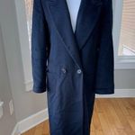 Vintage Ashley Scott Petites Navy Blue 100% Wool Long Dress Car Coat Size Medium Photo 0