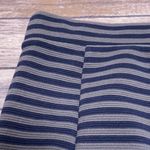 Madewell Navy Blue Gray Textured Stripe Skirt Small Elastic Waistband Stretch Photo 3