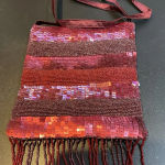 Crossbody Purse Bag Fringe Beaded Sequins Burgundy Boho‎ Cocktail Party Evening Photo 6
