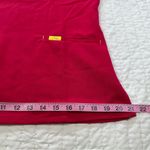 FIGS  Scrubs Top Women’s Stretch Pockets Pink With Yellow Logo Medical Wear Photo 5