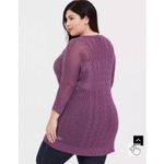 Torrid Pointelle Boyfriend Cardigan Women 2X Purple Open Knit Whimsigoth Fairy Photo 12