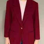 Lands End Vintage Wool Cashmere Blazer Jacket Burgundy Women's Size 8 Petite‎ Photo 0