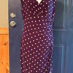 Ralph Lauren  Purple Ruched Sheath Dress V-Neck Cap Sleeve Photo 0