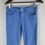 Tory Burch Straight Leg Ankle Jeans Blue Zip Up Logo Size 25 Photo 1